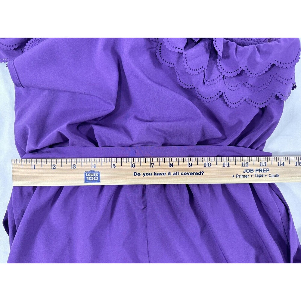 Soulmates Dress Women's Sz M Purple Sleeveless One‎ Shoulder Ruffle Fit & Flare - Picture 10 of 10